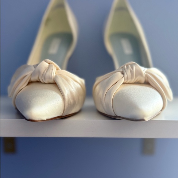Nine West Ivory/Cream Satin Bow Heels – Bridal & Special Occasion - Picture 6 of 10